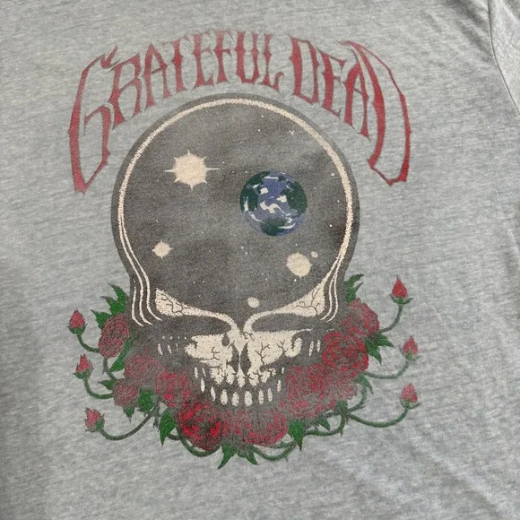 Grateful Dead Skull Roses‎ T Shirt Lucky Brand XXL Blue Plus Size Band Tee - Picture 2 of 8